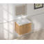 Meuble-lavabo flottant avec lavabo | 23,62 x 18,11 x 19,69 | Contreplaqué | 1 pièce | Meuble-lavabo de salle de bain | Noyer | Conception flottante murale