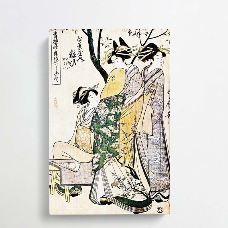 Women In Society by Kitagawa Utamaro - Wrapped Canvas Print, 50cm H x 35cm W x 3cm D