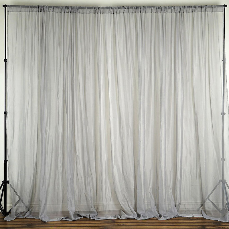 Brixon Sheer Curtain Single Panel, 56" W x 108" L, Silver