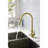 Pull Down Kitchen Faucet In Gold Stainless Steel - 360 Swiveling High Nozzle, Single Handle For Easy Adjustment Of Water Temperature And Flow, Corrosion Rust-, 15.96 In. Depth, 10.24 Width, 9.14-1421373395