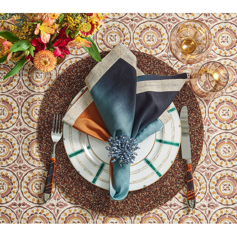 Dip Dye Linen Napkin, Midnight/Copper