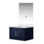 Meuble-lavabo bleu marine 30 po L x 22 po P, dessus en marbre, miroir à DEL - Fermeture douce, résistant aux égratignures et aux taches, grand espace de rangement.