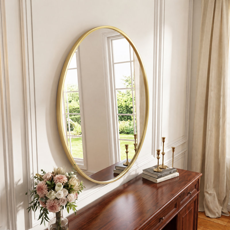 Glass D-Shaped Wall Full Length Mirror