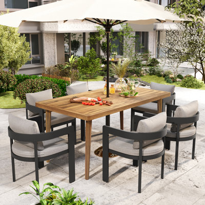 Izaic Patio 7-Piece Modern Aluminum Dining Set