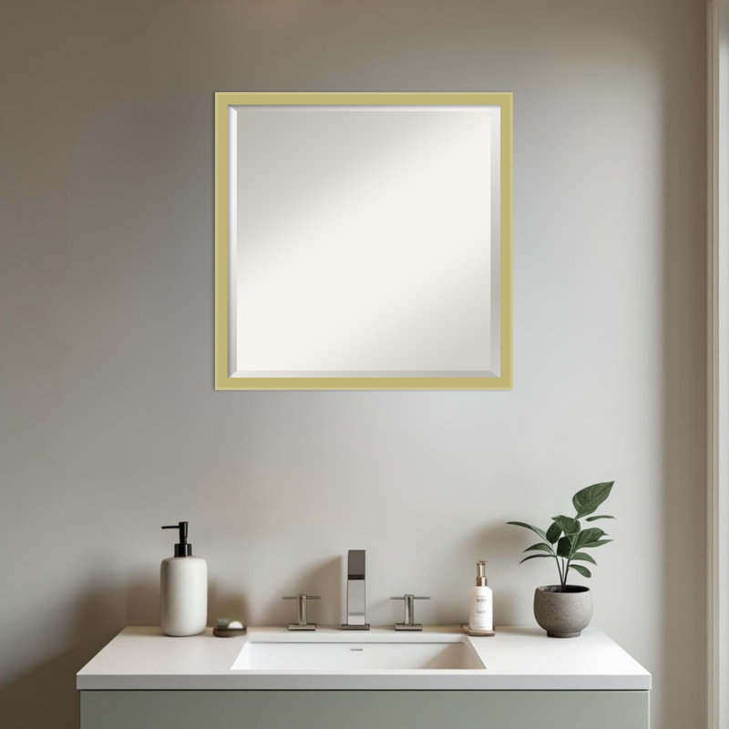 Miroir de salle de bain mural incliné, 21.5" x 17.5", Doré clair