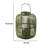 Green Bamboo Lantern with Glass Insert, Slatted Frame and Handle, 17 Inch