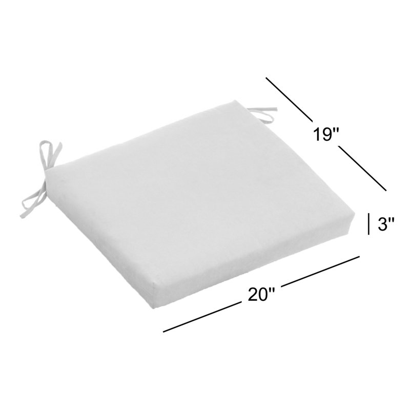 Outdoor 3'' Seat Cushion, Aqua Blue