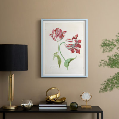 Deux tulipes II, reproduction encadrée - bois massif