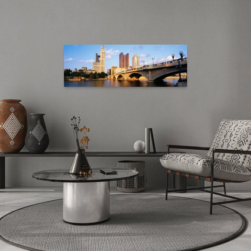 Scioto River, Columbus, Ohio, États-Unis, art contemporain abstrait, art mural de la ville, H 12 po x l 36 po