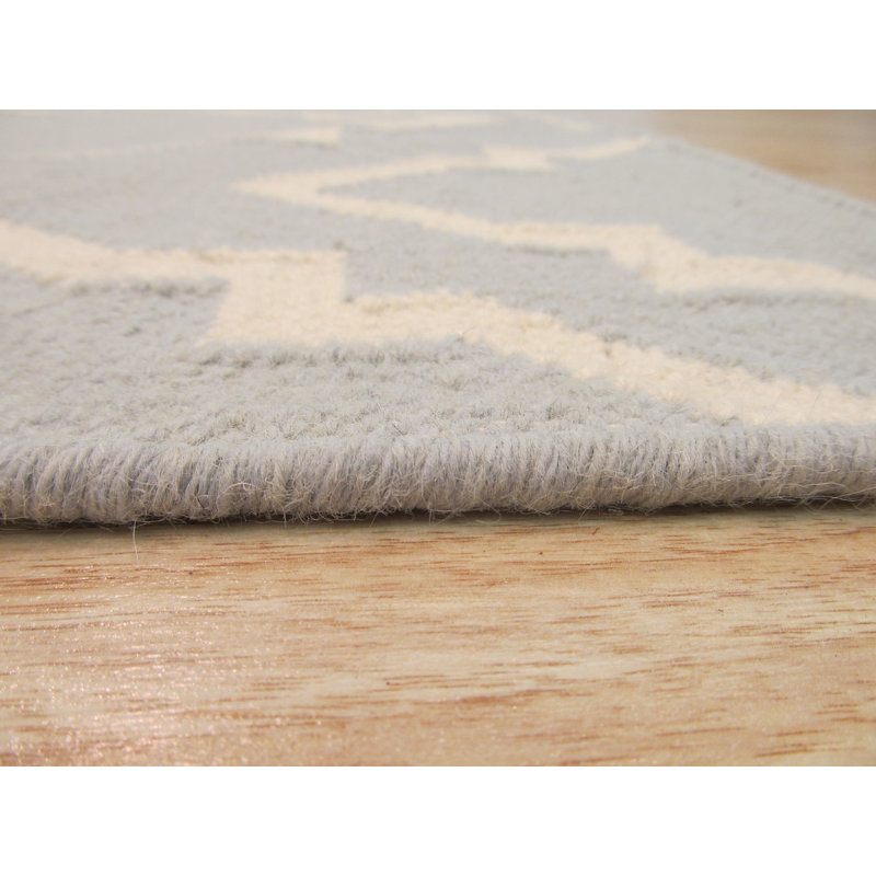 Tapis contemporain gris à motif géométrique 5 x 8