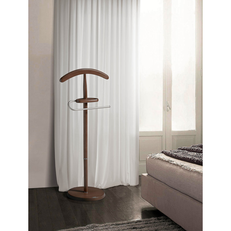 Ahlers Freestanding Valet Stand, Walnut