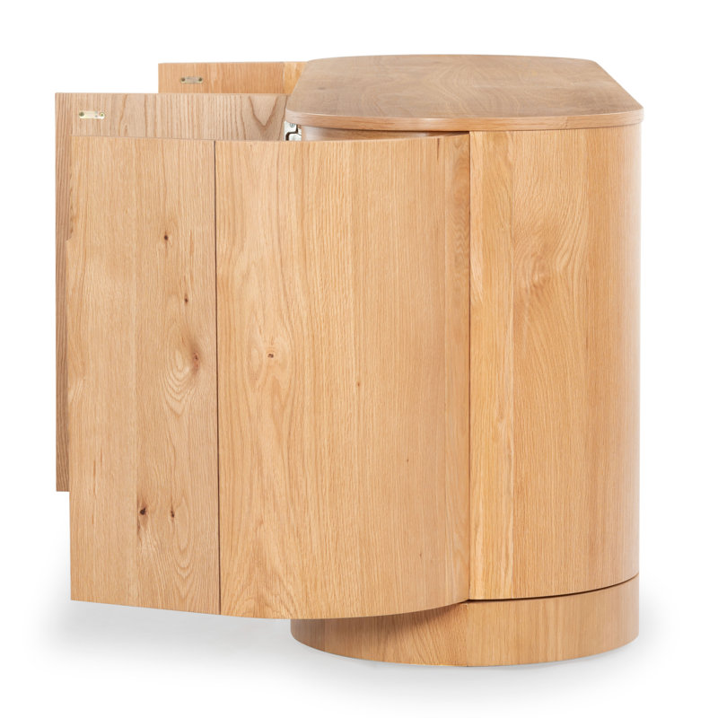 Jesbelina Oval 4 Door Wood Sideboard, Natural