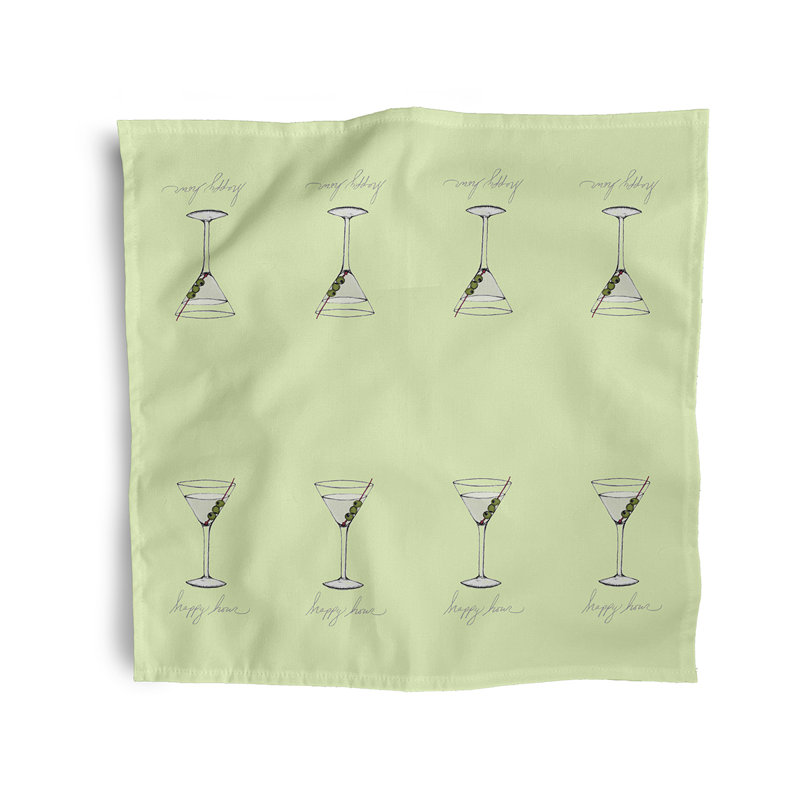 Cevdet Polyester Square Napkin, Green