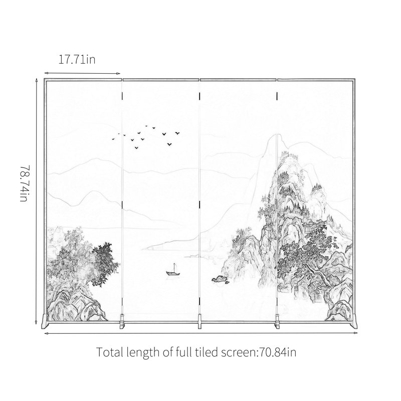 Kendallyn, 78.74" H x 70.86" W x 1.37" D