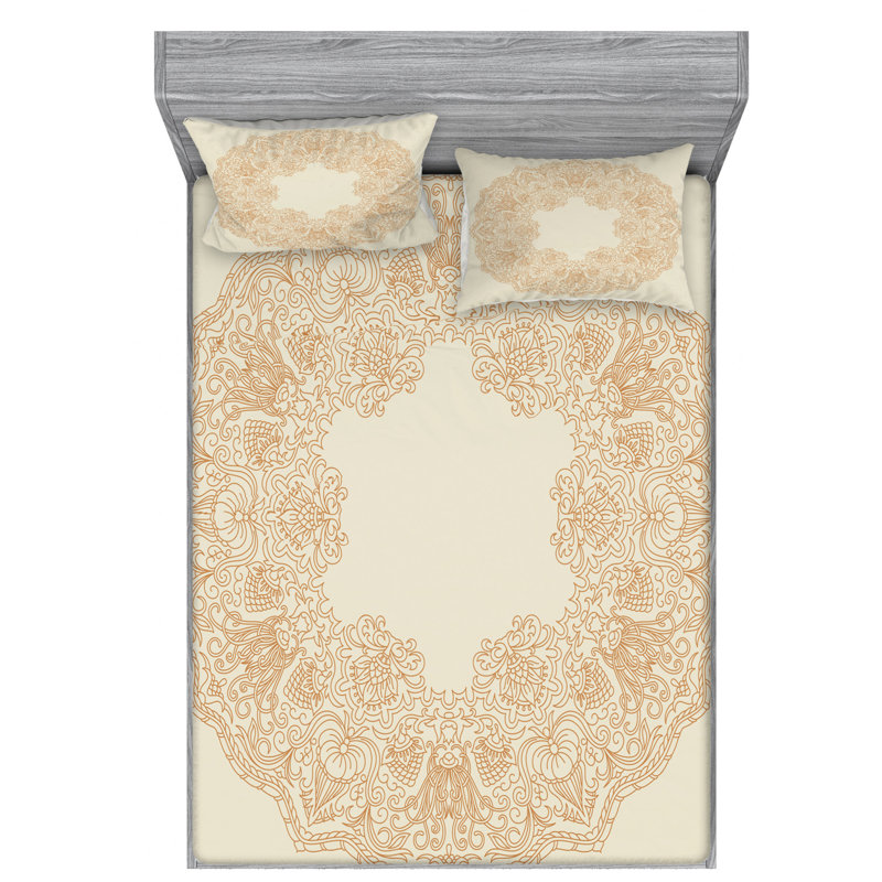 Microfiber Floral Sheet Set, Full Sheet Set + Fitted Sheet + 2 Pillowcases