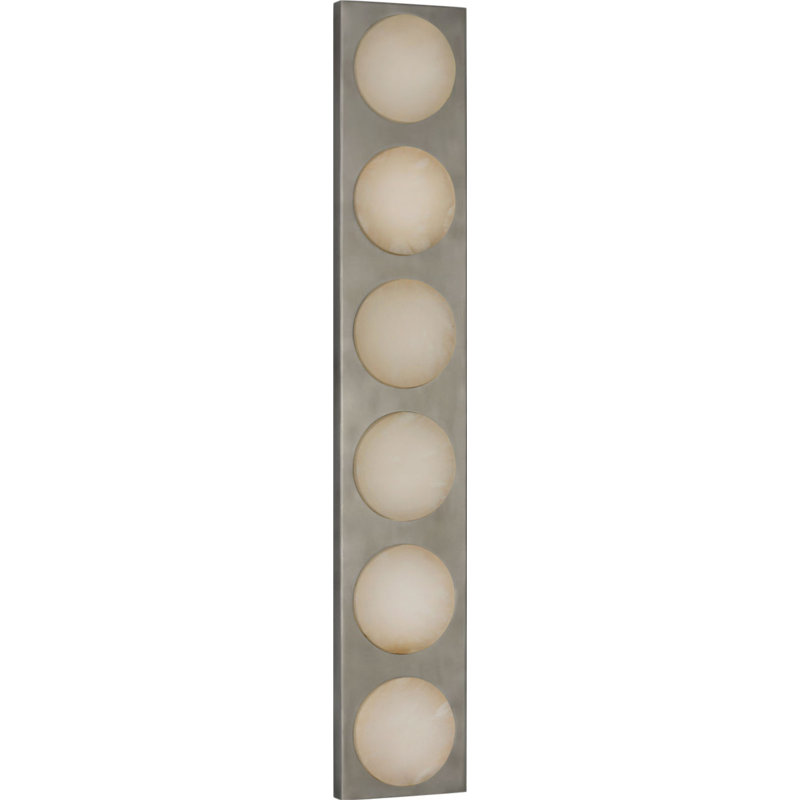 Dichotomy Sconce with Alabaster, 6 Lights, 27" H x 4.5" W x 0.75" D, Pewter