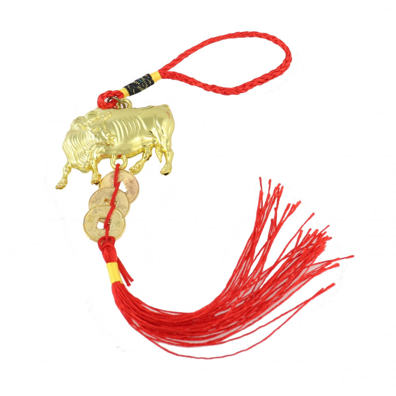 Décoration murale Shinning Ox Charm pour l'année du boeuf, Doré