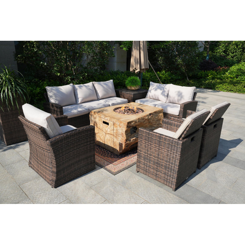 8 - Person Patio Conversation Set with Cushions
