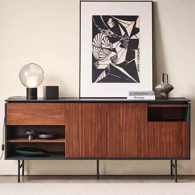 Armoire de rangement latérale en bois massif