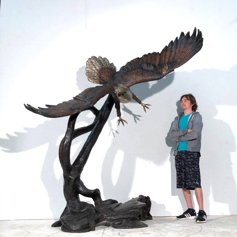 Bronze Swooping Eagle Sculpture