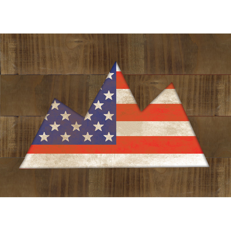 Mountain Flag - Wrapped Canvas Art Prints, 20cm H x 30cm W