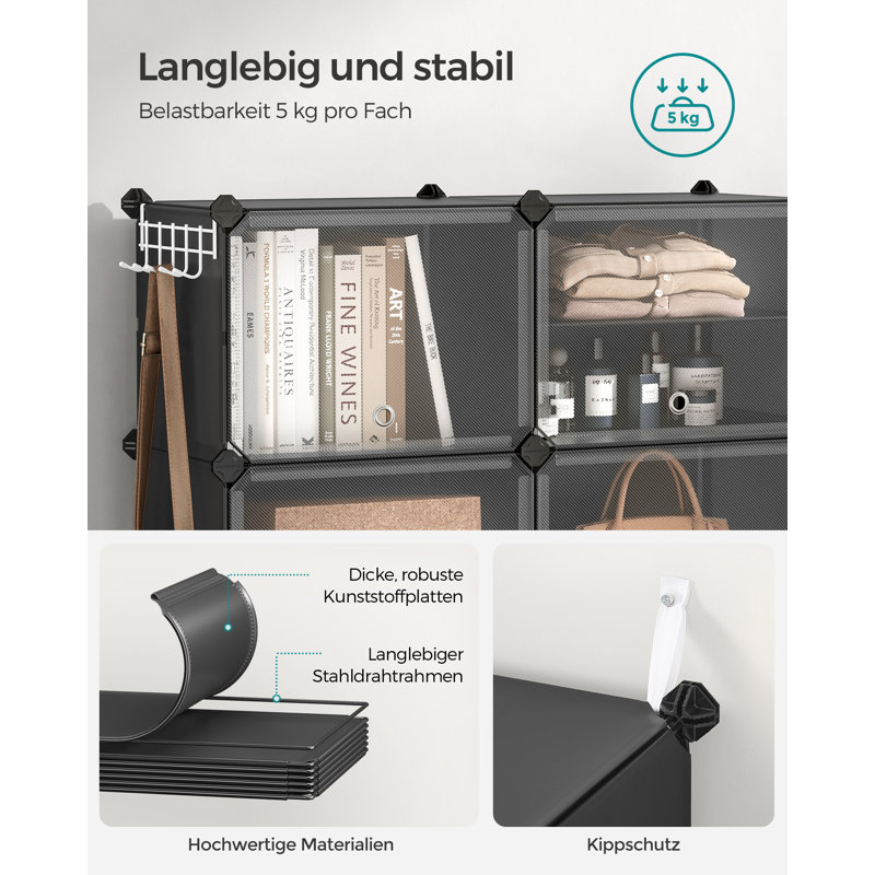 40 Pair Stackable Shoe Storage Box, Black