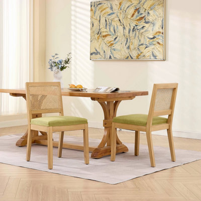 Ensemble de 2 chaises de salle à manger en rotin Farmhouse