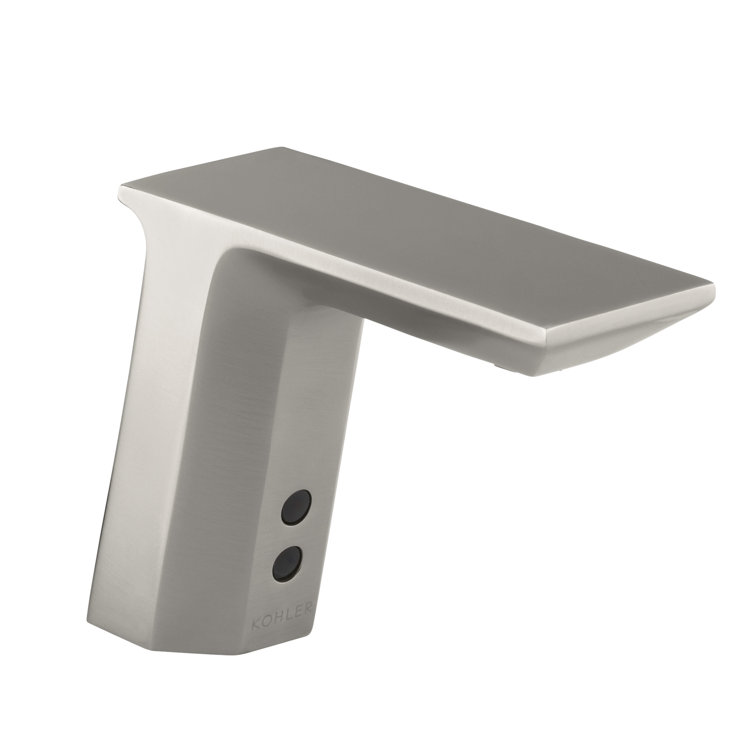 Geometric Single-Hole Touchless Ac-Powered Commercial Bathroom Sink Faucet with Insight Technology, Temperature Mixer and 6-3/4" Spout
