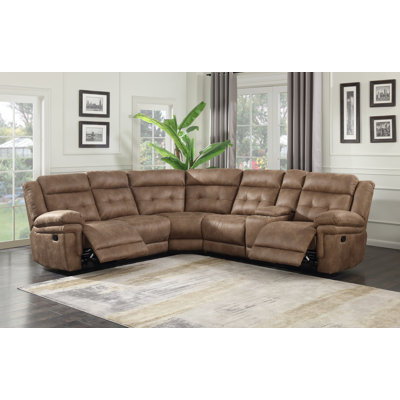Elida Upholstered Reclining L-Shaped Sectional Symmetrical