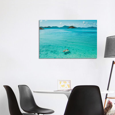 Summer Beach Girls Floating by James Vodicka - Wrapped Canvas Gallery-Wrapped Canvas Giclée