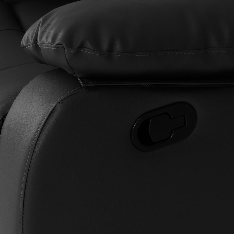 2 Seater Faux Leather Sofa, Black