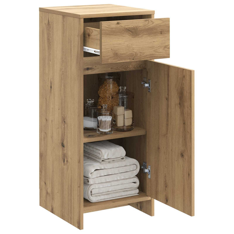 Engineered Wood Linen Cabinet, Artisan Oak