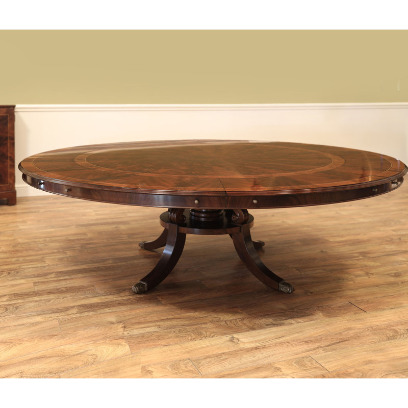 Round Mahogany Wood Dining Table