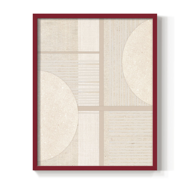 Reproduction encadrée de champ organisé - bois massif, H 21 po x l 17 po, Rouge