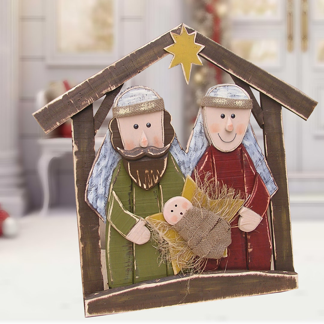 30in Wooden Nativity Christmas Decor Indoor Outdoor Use Hi-Line Gift Ltd.