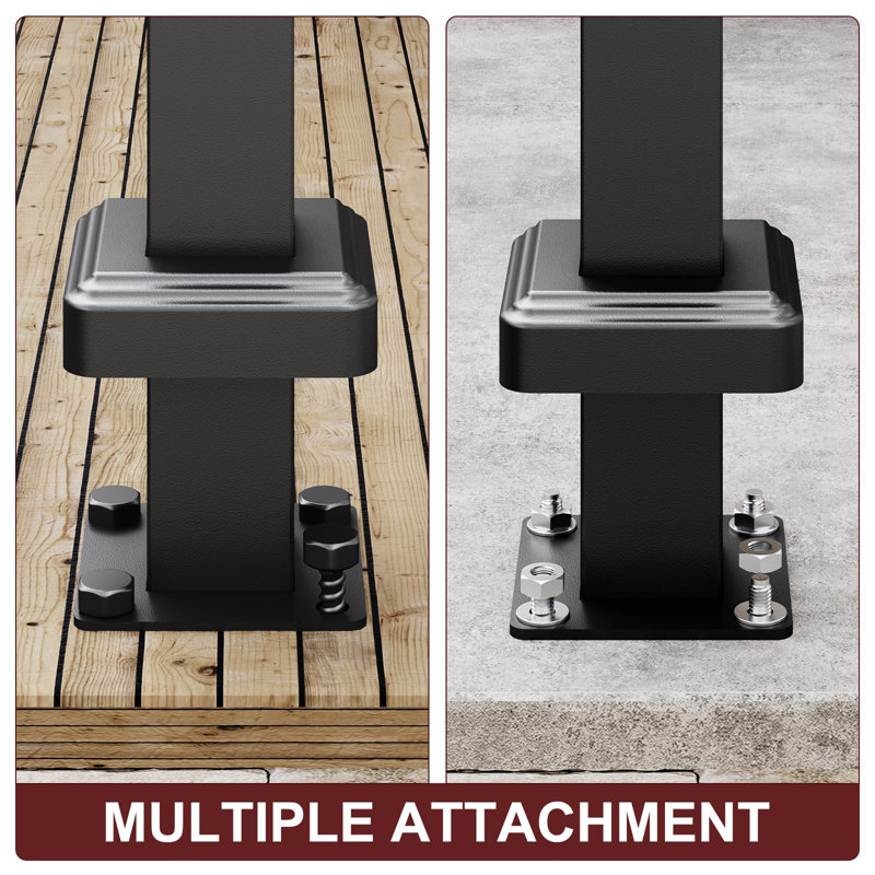 2-Pack Galvanized Steel Matte Black Deck Balusters, 60"H