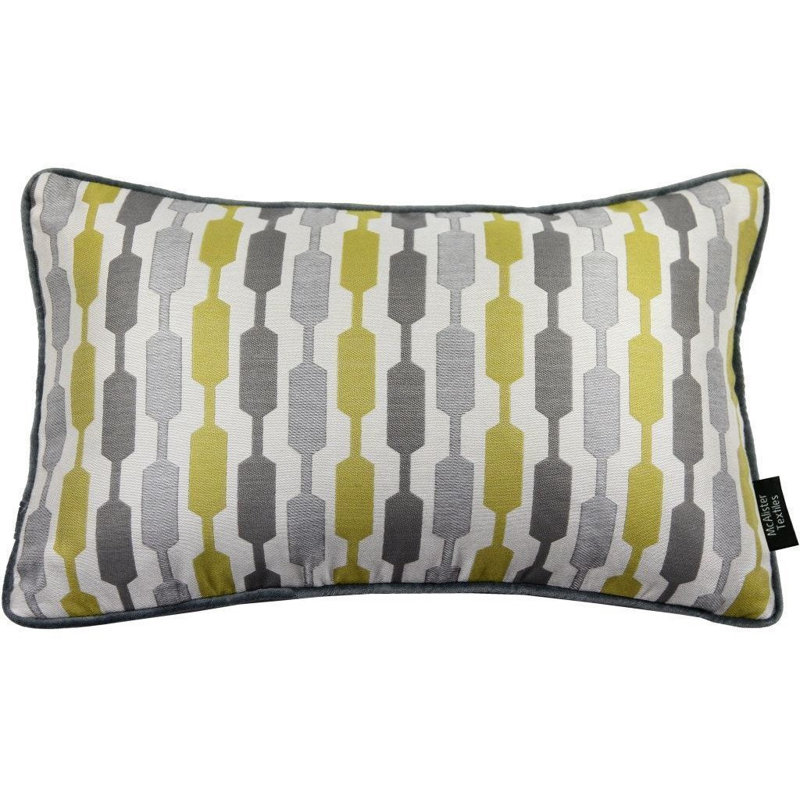Lizeth Geometric Rectangular Cushion Cover, 30 x 50cm, Orche/Grey