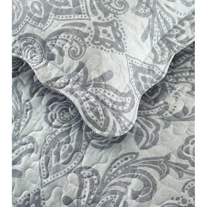 Casie Floral Bedspread, Single, Grey