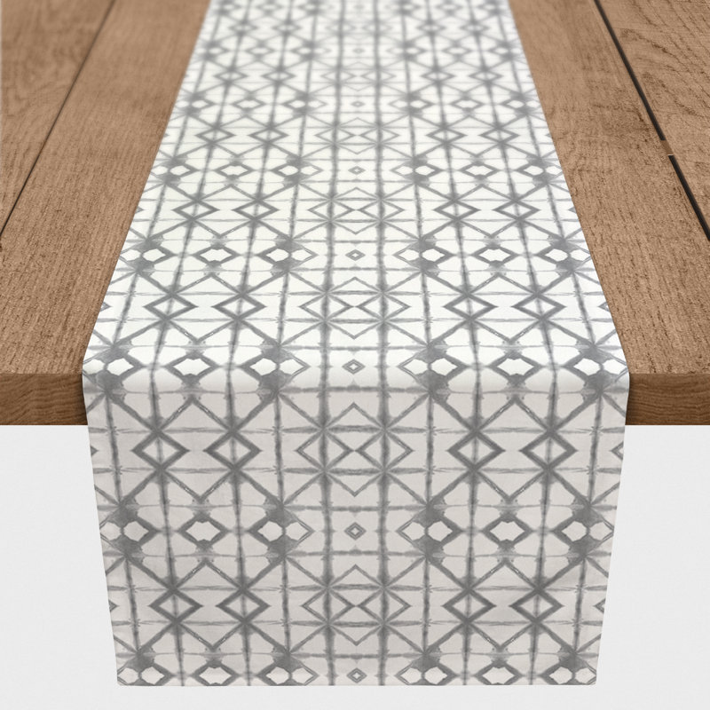 Lynda Stripes Table Runner, 72" x 16", Navy Blue, Mablethorpe Shibori