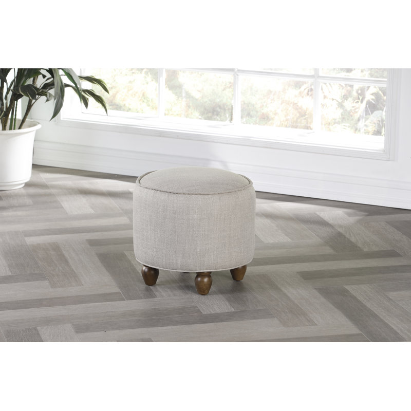 Repose-pieds contemporain rembourré Djellona, Polyester taupe, Brun