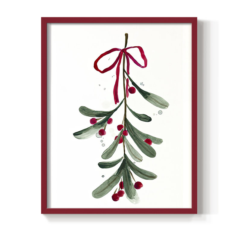 «Warm Winter Wishes V», reproduction encadrée en bois massif, H 11 po x l 9 po, Rouge