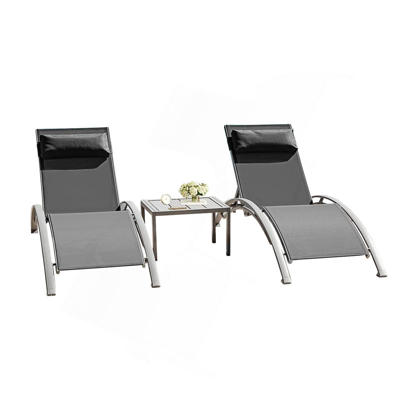 Chaises longues de piscine, Bleu lac