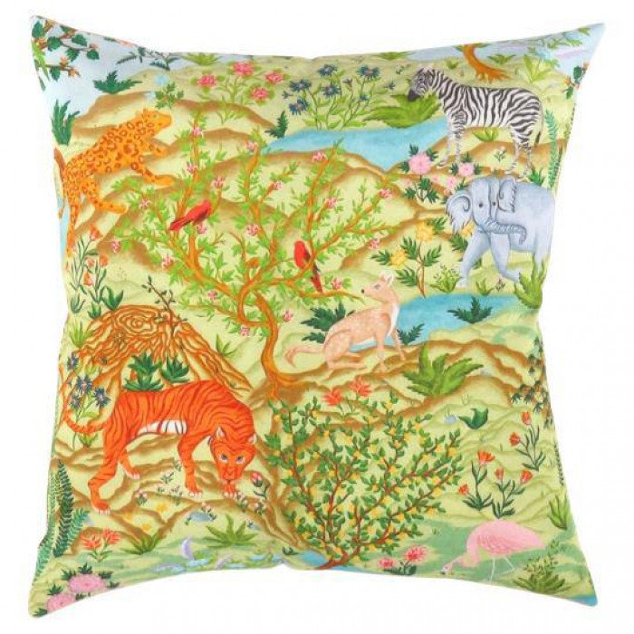 Turkish Fine Silk Style Pillow in Light Pink/Beige/Black/Yellow, White/Red/Olive, 24" H x 24" W