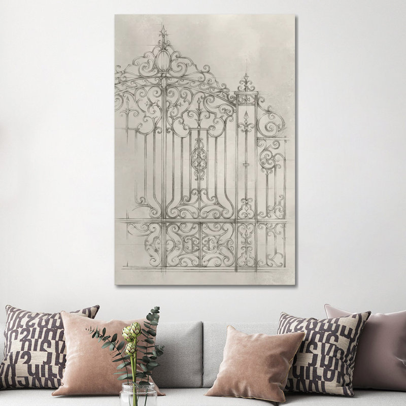 Iron Gate Design II 1 Piece Wrapped Canvas Wall Art, 152.5 cm H x 101.5 cm W