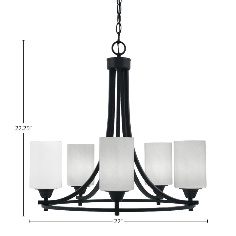 Paramount 5 Light Uplight Chandelier, Gray