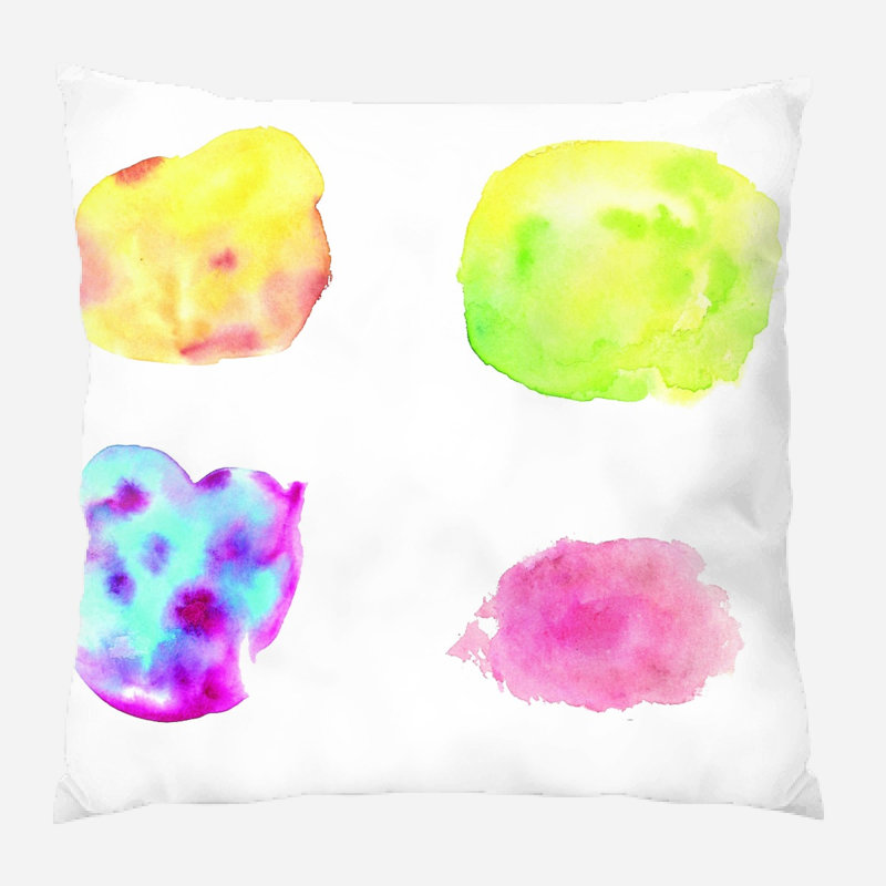 Coussin décoratif aquarelle Larocca, Microsuède, Intérieur