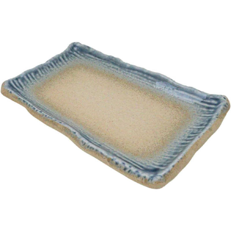 Pack Of 5 River Ao Nagashi Collection Rectangular Wavy Sushi Plates 8.75" L