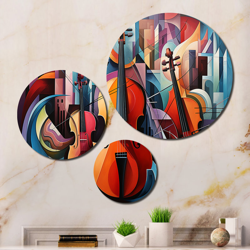 «Cubism Music Forms IV - Cubism», reproduction d'art murale en métal