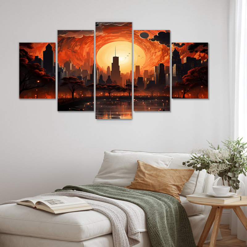 «Nyc Central Park Mystic Sunrise - New York, art mural multi-panneaux