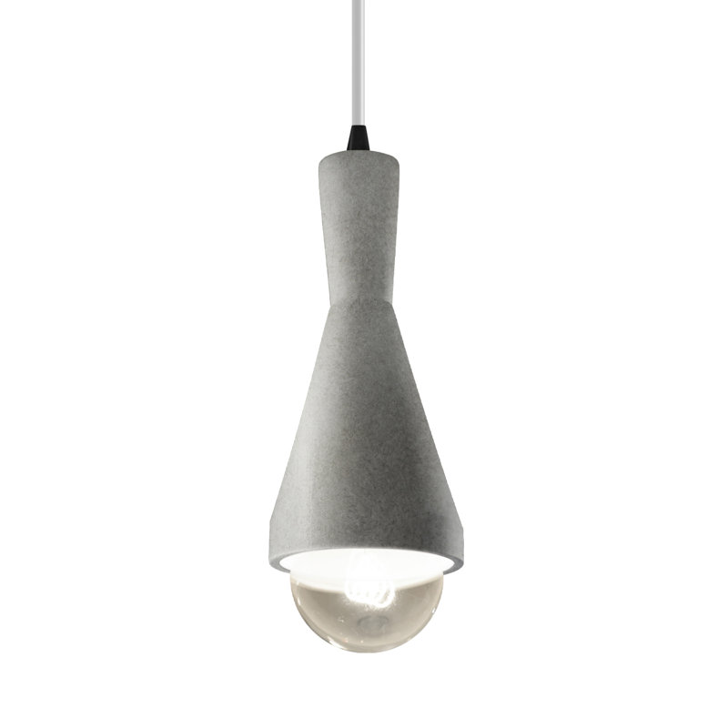 Luminaire suspendu 1 lumière avec détails en métal Breeona, Noir mat, Antique Silver